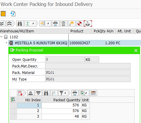 Təslimatın avtomatik paketlənməsi (EWM Automatic Packing PDI)