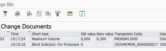 storage bin change documents